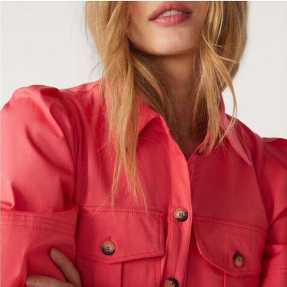 BA&SH | Coral Lincoln Short Sleeve Button-Up Mini Dress Women’s Size X-Small - Picture 2 of 13